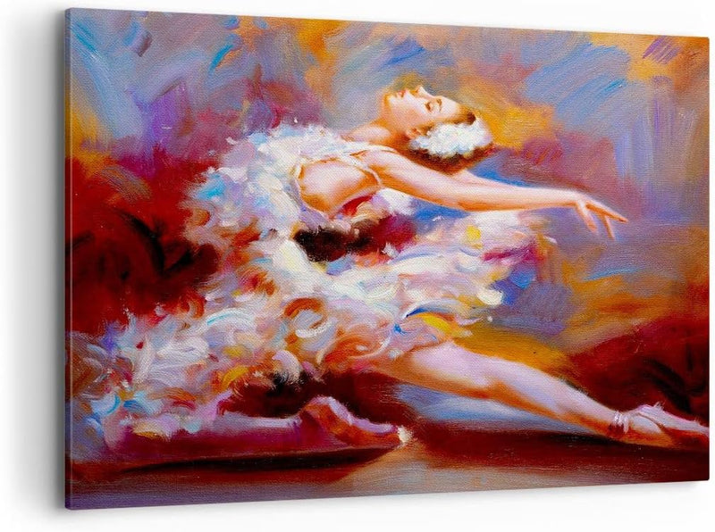 ARTTOR Bilder auf Leinwand 100x70cm Leinwandbild Balletttänzer tanzen Gross Wanddeko Bild Schlafzimm