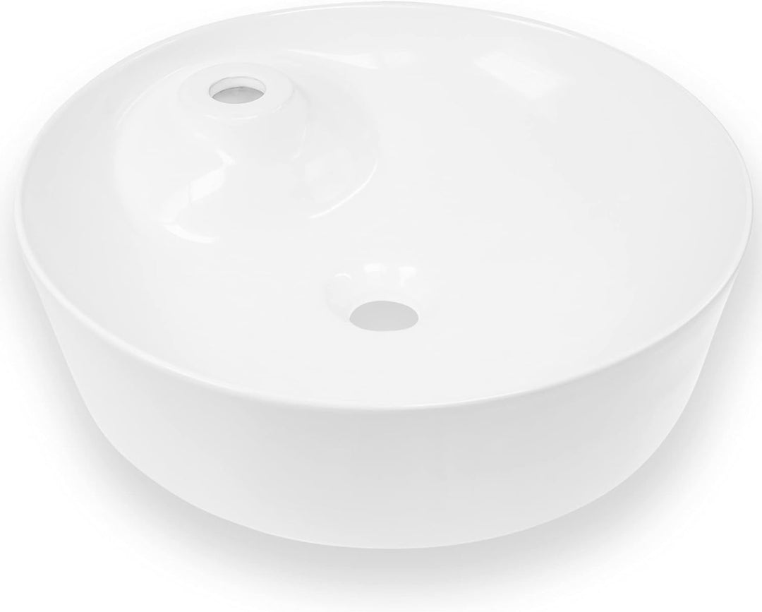 Art-of-Baan® Keramik-Aufsatzwaschbecken I Waschbecken mit Lotus-Effekt I Handwaschbecken in Weiss I