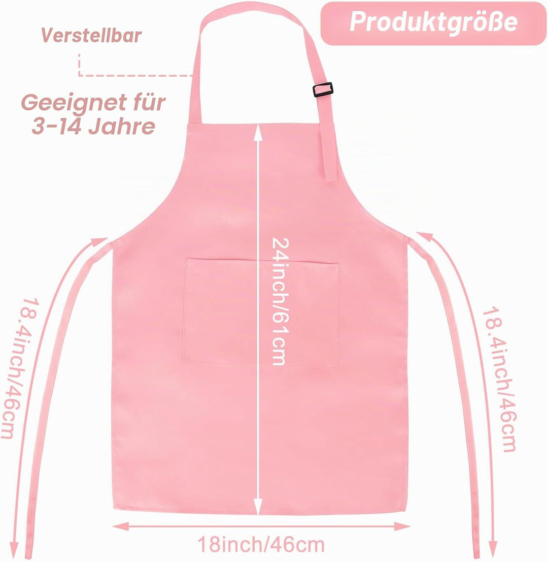 Morcheiong 8/12/24 Stück, verstellbare Kinderschürze, Grosspackung mit 2 Taschen, Kleinkinderschürze