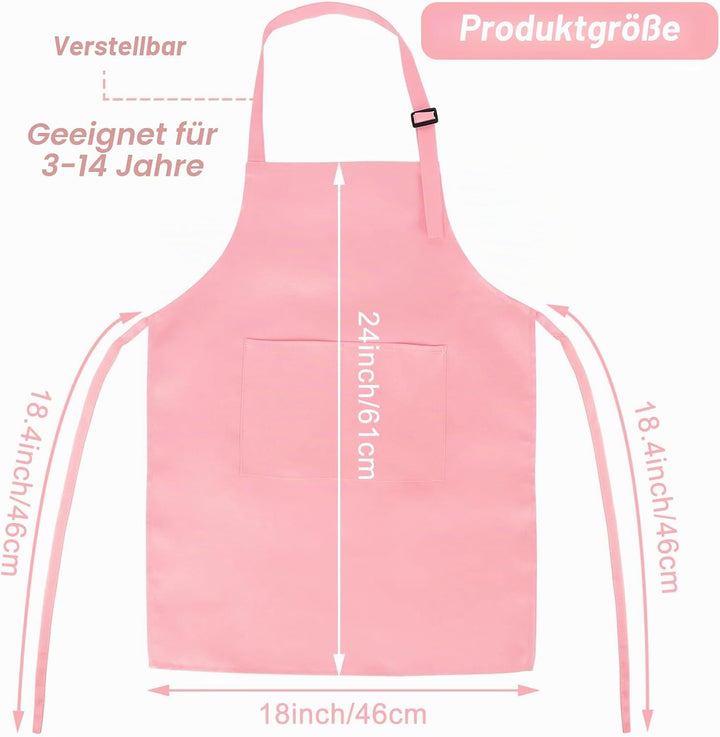 Morcheiong 8/12/24 Stück, verstellbare Kinderschürze, Grosspackung mit 2 Taschen, Kleinkinderschürze