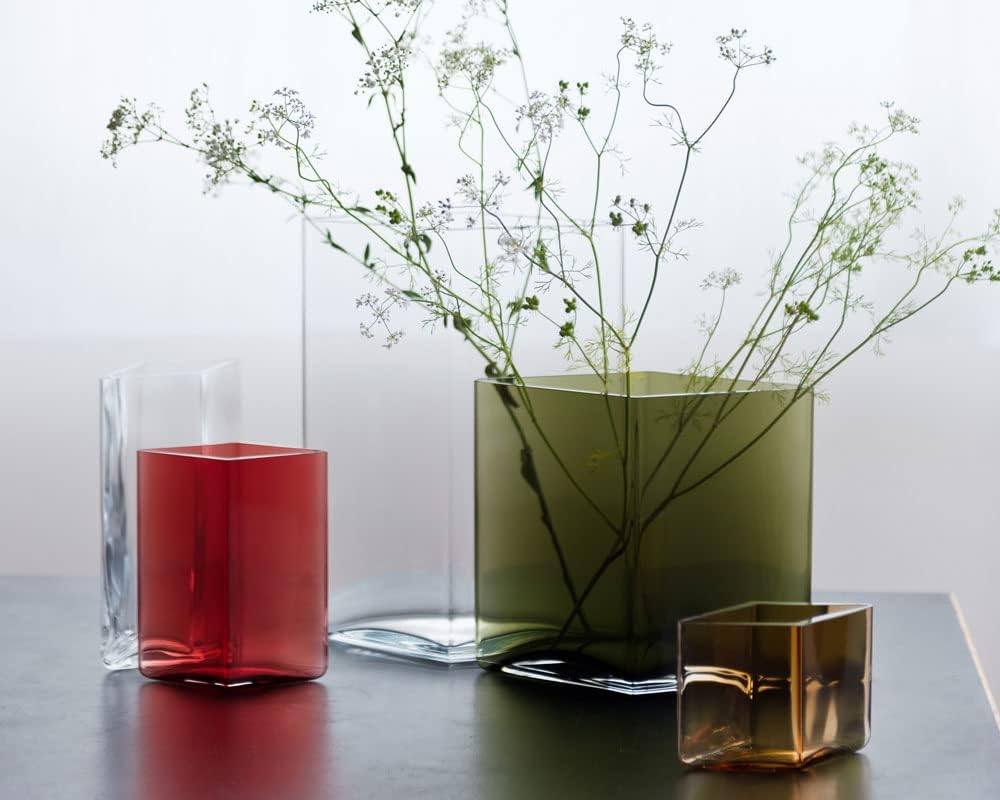 Iittala 1015592 Ruutu Vase, 115 x 115 x 180 mm, grau Grau 115 x 180 mm Glas, Grau 115 x 180 mm Glas