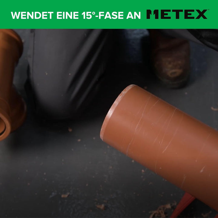 Metex Chamf 110 mm PVC Kunststoff Boden Drainage Rohr Fasen Werkzeug – Bohrmaschine montiert
