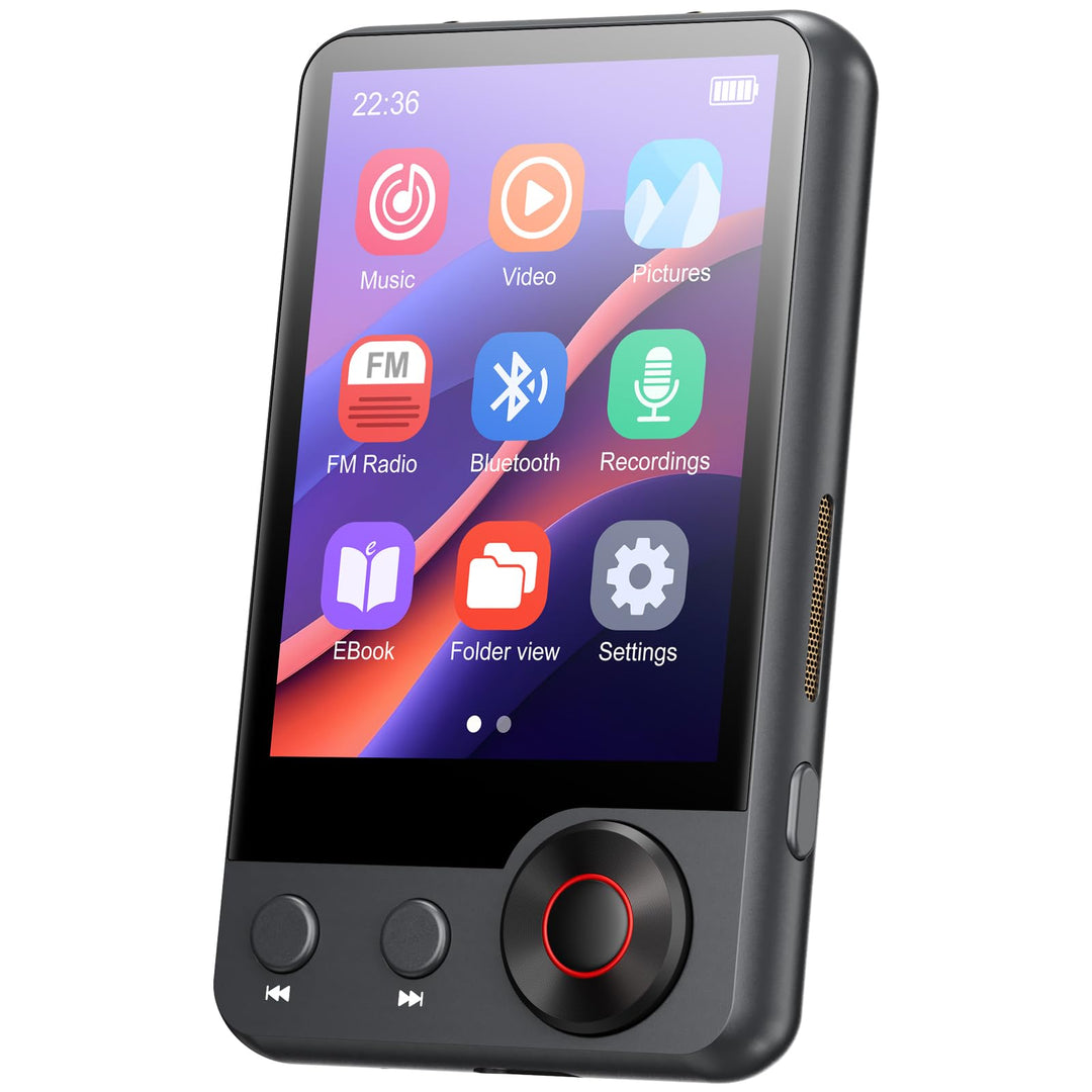 128GB MP3-Player mit Bluetooth 5.3, Oilsky 2,4 Zoll tragbarer Touchscreen MP3 Musikplayer mit Lautsp