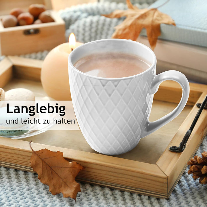 MIAMIO – 6 x 400 ml – Kaffeetassen Set/Becher – Moderne Keramik Tasse Matt – Kaffeetasse gross – Pal