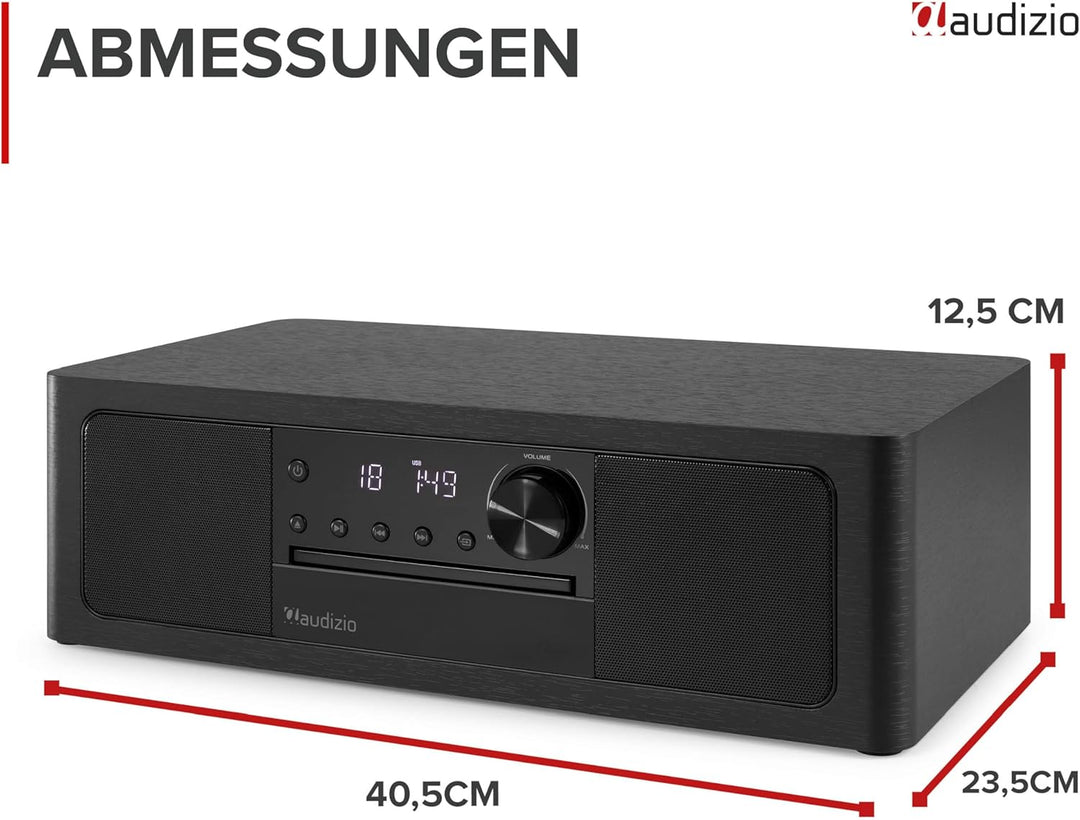 Audizio Lunata - DAB Radio mit CD Player, 100W Stereoanlage mit CD & Bluetooth 5.3 - Musikanlage mit