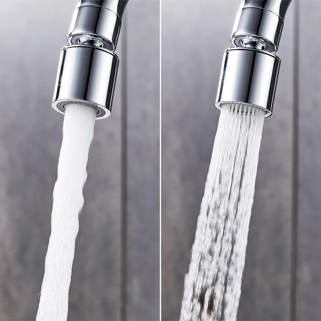 Frontfenster Küchenarmatur 360° drehbar Küche Faltbare Mischbatterie 2 Sprühmodi, Faltbarer Einhebel