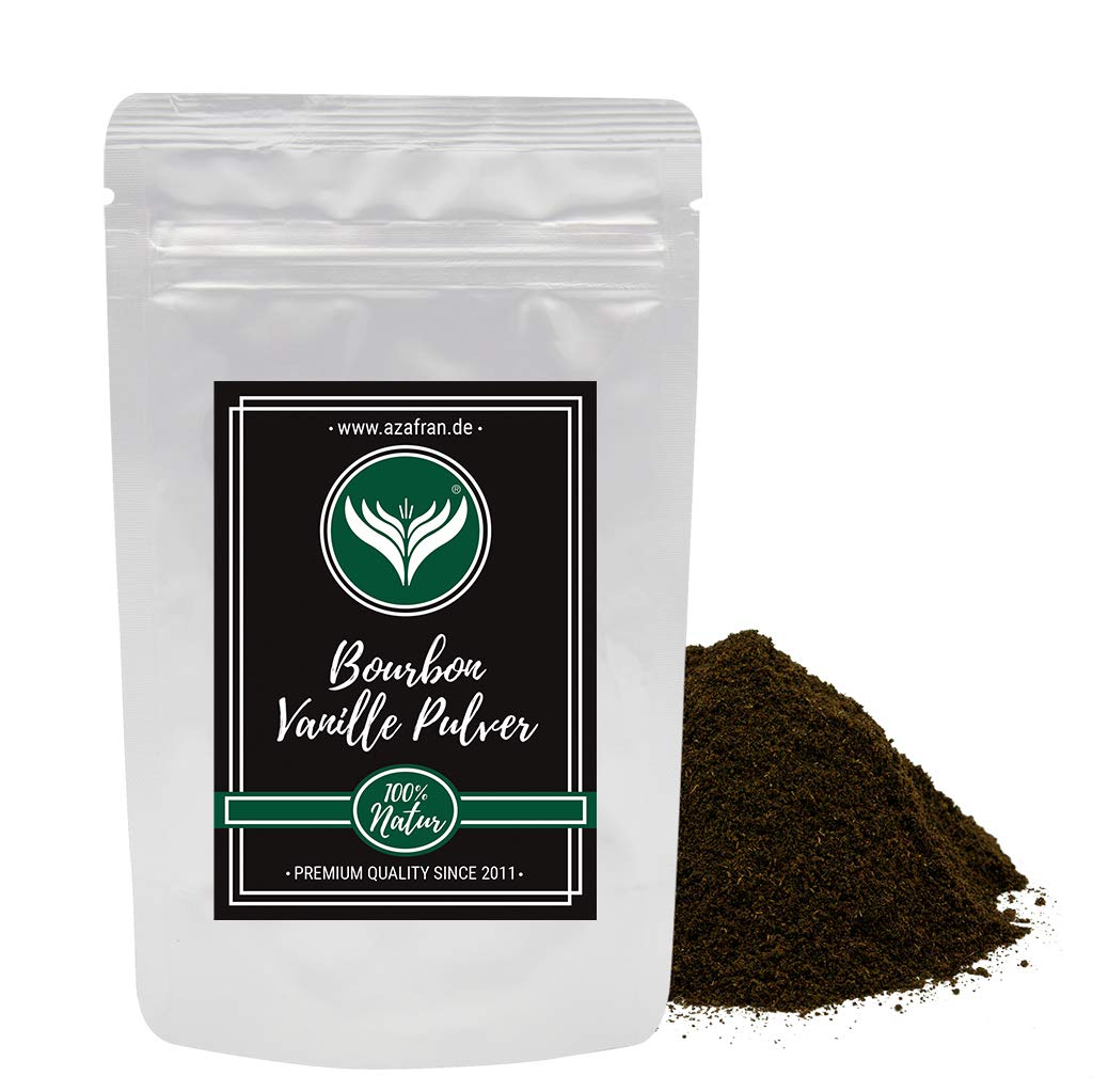 Azafran Bourbon Vanille, Madagaskar Vanillepulver, Vanilleschoten gemahlen (Vanillestangen ganz) 50g