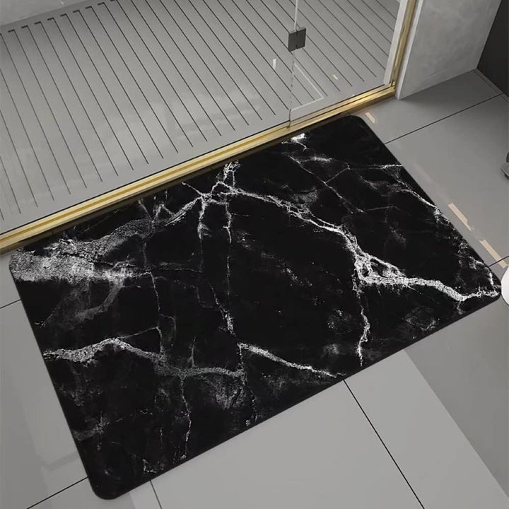 Tobil Badematte Badteppich rutschfest saugfähig Badvorleger verschiene Motive 40x60-50x80cm (Schwarz
