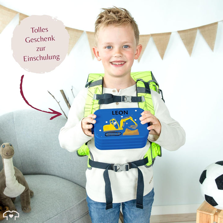 Kinder Bento Box Midi Lunchbox für Mepal Bentobox - Brotdose Bagger mit Name personalisiert I Bagger