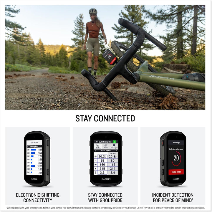 Garmin Edge 550, kompakter GPS-Fahrradcomputer, lebendiges Farbdisplay, fahrradspezifische Kartierun