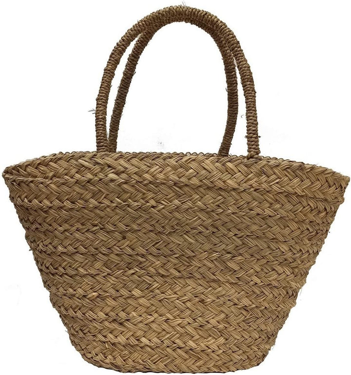 FOR TIME Women's Beach Tote Bag Strandtasche Shopper Damen, Natürlich