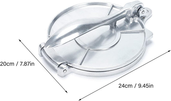 Tortilla-Presse, Roti-Presswerkzeug, 20 Cm, Aluminiumlegierung mit Gebogenem Griff, Geeignet für die