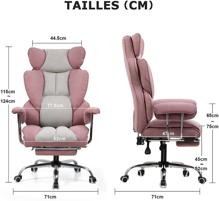 GTPLAYER Gaming Stuhl, Gamer Stuhl, Ergonomischer Bürostuhl mit Fussstütze, Stoffoberfläche, Federsi