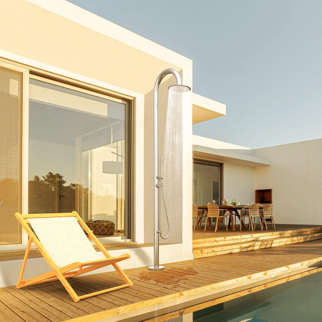 Four & More Designer Gartendusche Aussendusche Pooldusche Regendusche Duschsäule Dusche aus gebürste