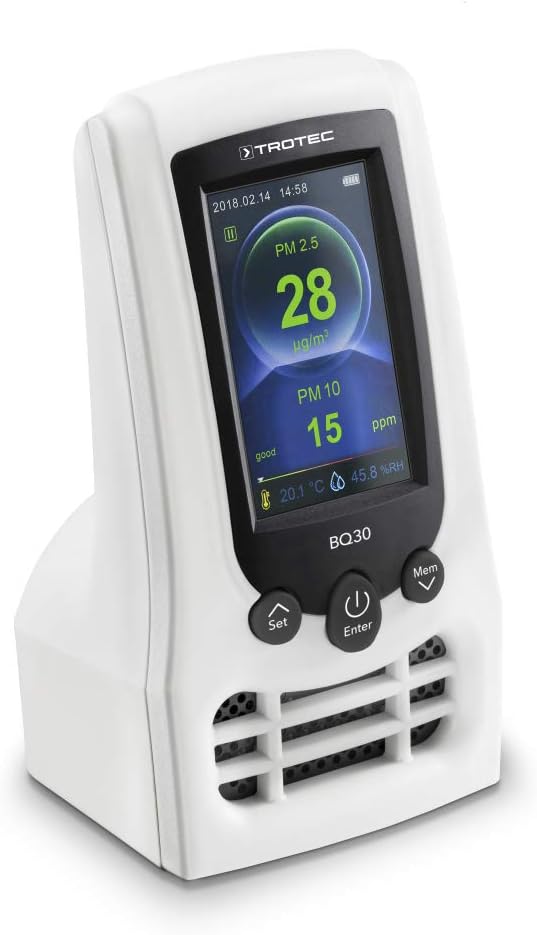 TROTEC CO2-Luftqualitätsmonitor und Partikelmessgerät BQ30 CO2 Ampel, Luftqualitätsmessungen, Kontro