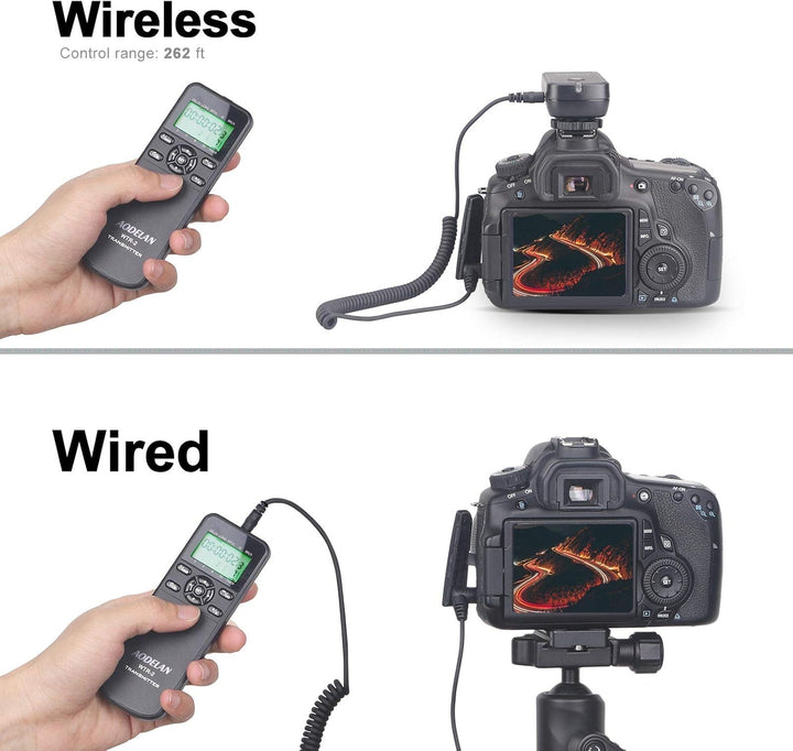 AODELAN WTR2 Kabelloser Fernauslöser Timer für Nikon D5300, D850, D810, D700, D500, D4, D5, D4s, D31