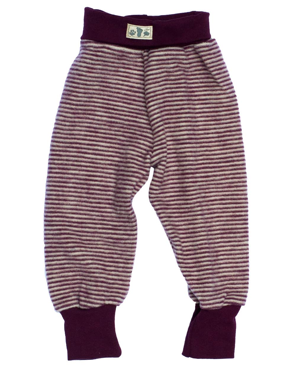 Lilano, Baby Fleece Hose, 100% Wolle (kbT) 98 Beere / Natur, 98 Beere / Natur