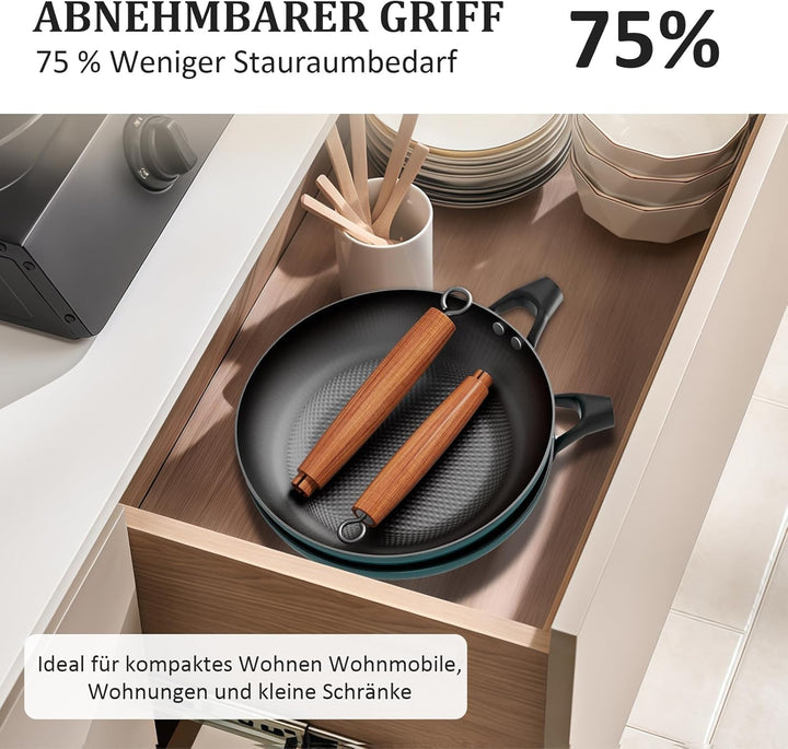 YUTANN Gusseisenpfannen Set 3-teilig, Vorgewürzt Bratpfannen aus Massivem Gusseisen, Pfannen Ø 20, 2