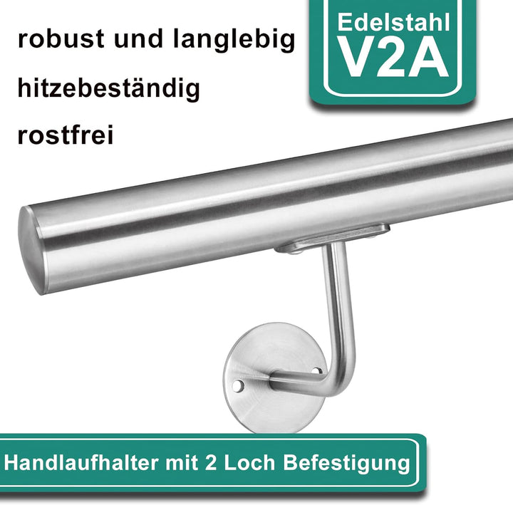 PRIOstahl Handlaufhalter Handlauf Wandhalter Handlaufstütze - 4 x Handlaufträger an die Wand für 42,