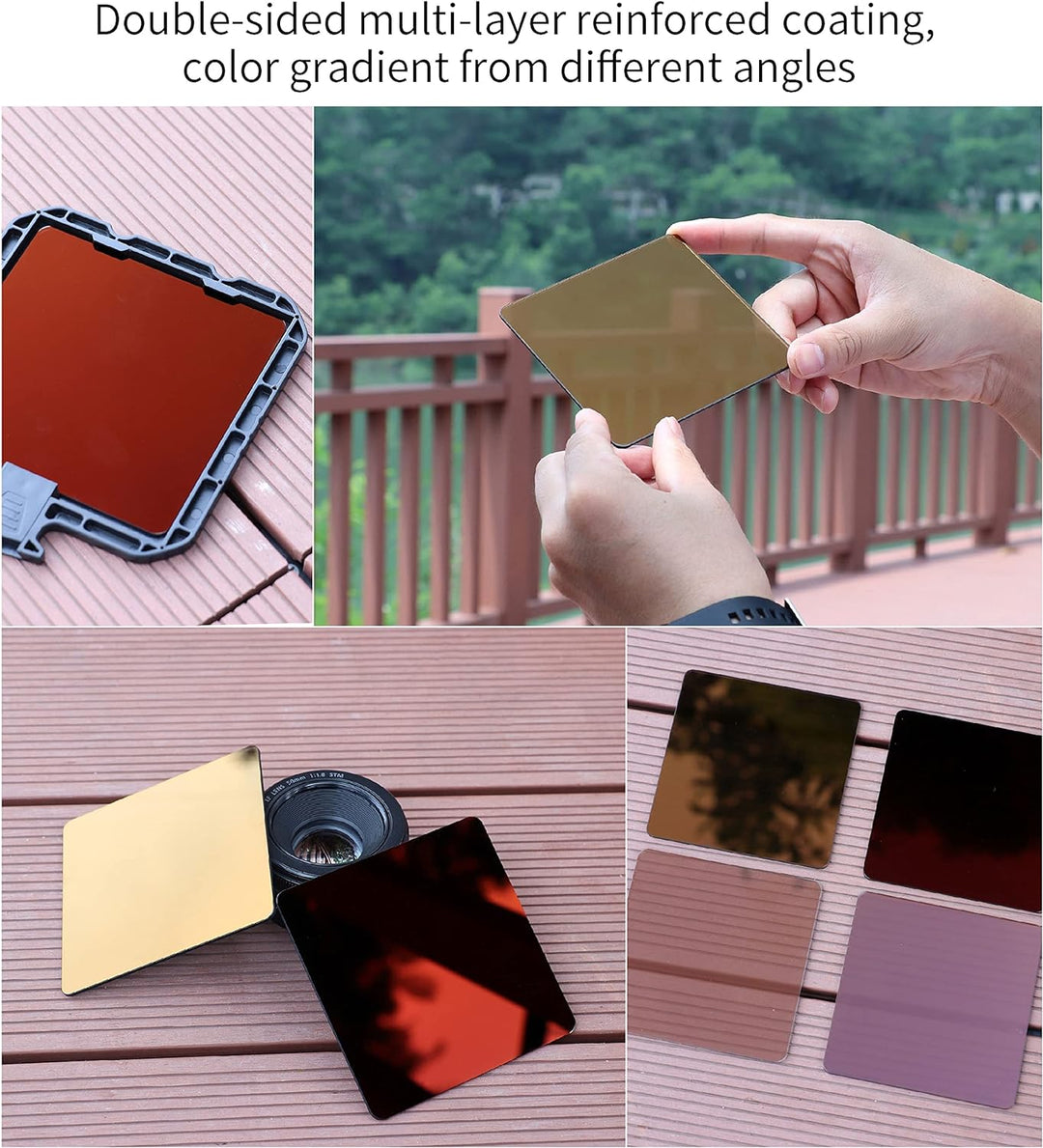 FOTGA 100x100mm Rechteckfilter ND4 Graufilter Square Neutral Dichte MC ND Filter, 2-Stop ND0.6 Quadr