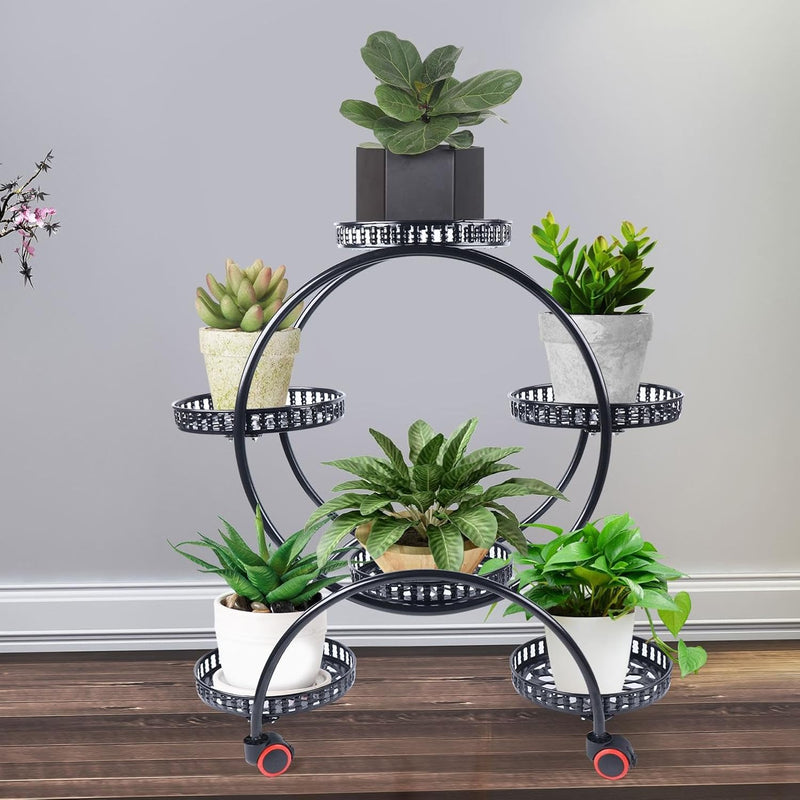 Taozhiyy 6 Tier Metall Blumenregal/Pflanzenregal/Blumenständer, Mehrstöckig Pflanzenständer, Outdoor