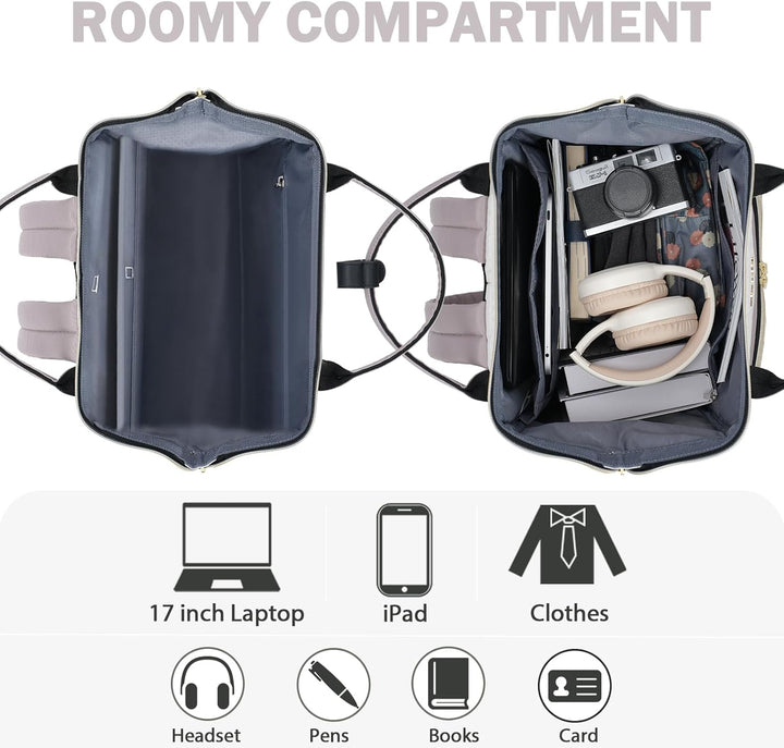 EMPSIGN 17-Zoll-Laptop-Rucksack für Damen, ideal für Arbeit, Reisen und Uni, geräumig, wasserabweise