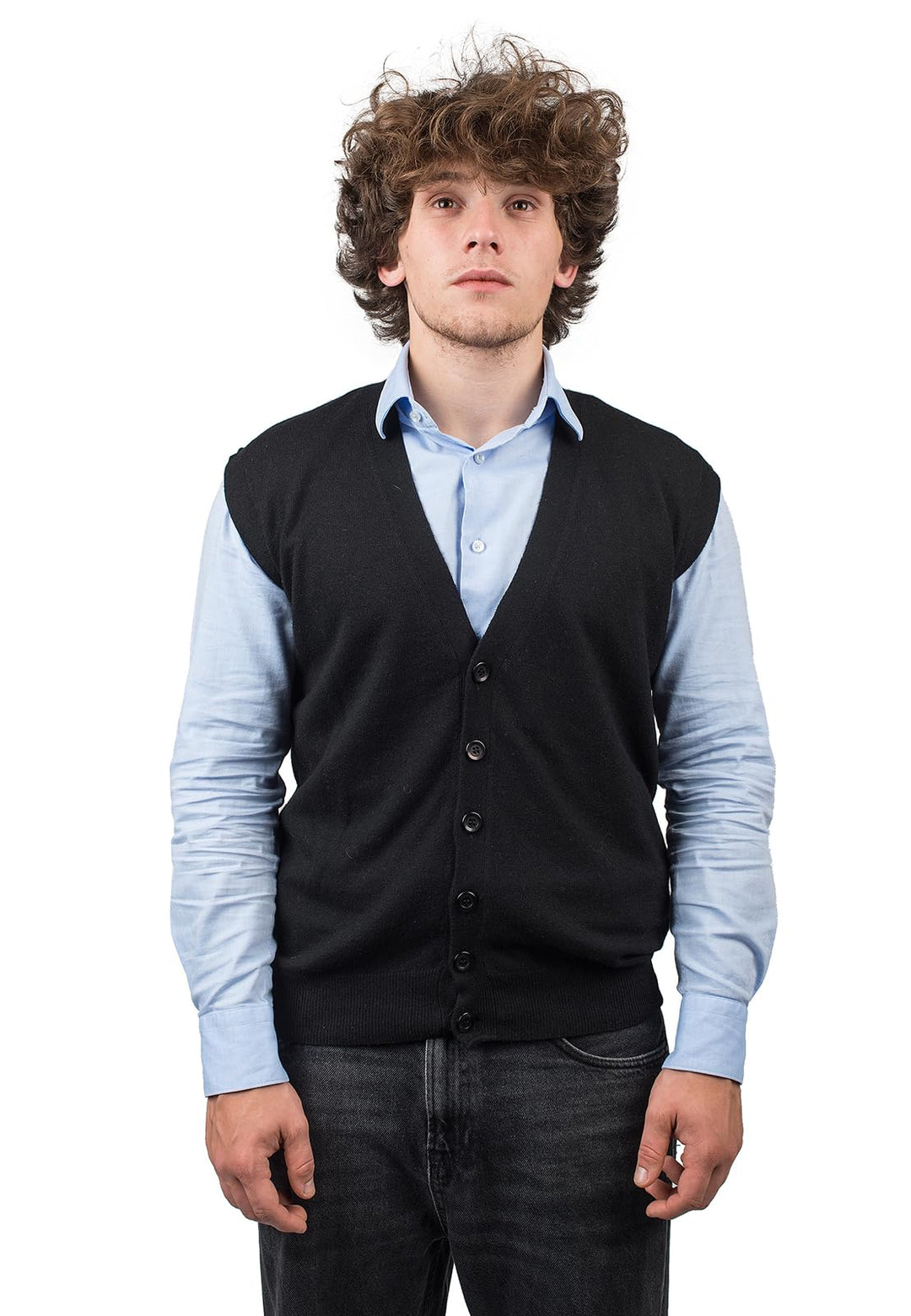 Dalle Piane Cashmere - Weste mit Knöpfen aus Kaschmirmischung, Made in Italy - Herren S Schwarz, S S