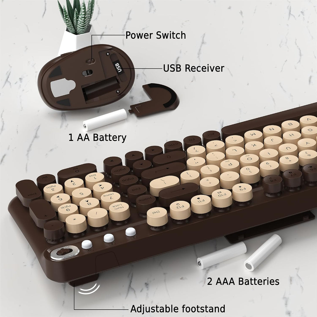 Kabellose Kombination aus Tastatur und Maus, 2,4 GHz kabellose Verbindung, kompatibel mit PC/Laptop/