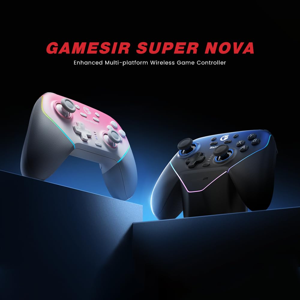 GameSir Super Nova kabelloser 1000Hz Controller mit Ladestation – Hall-Effekt-Sticks, verstellbare T