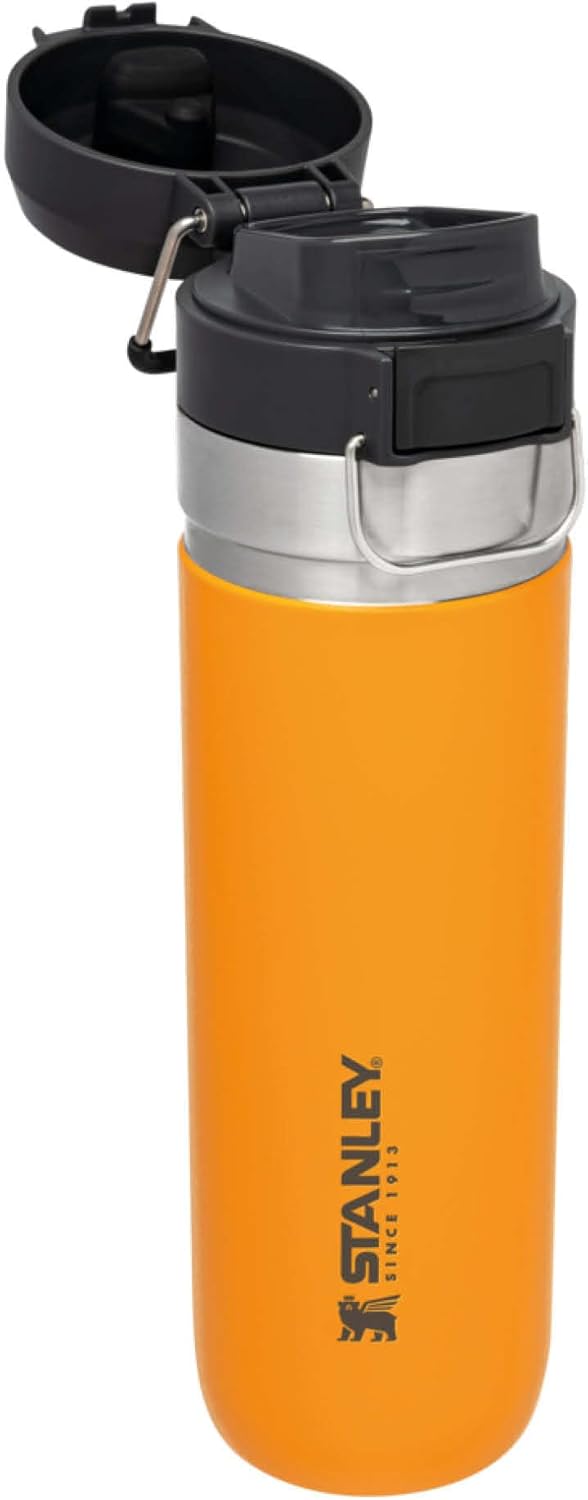 Stanley Quick Flip Trinkflasche Edelstahl .71L/24OZ Saffron – Thermosflasche Auslaufsicher - Hält 12