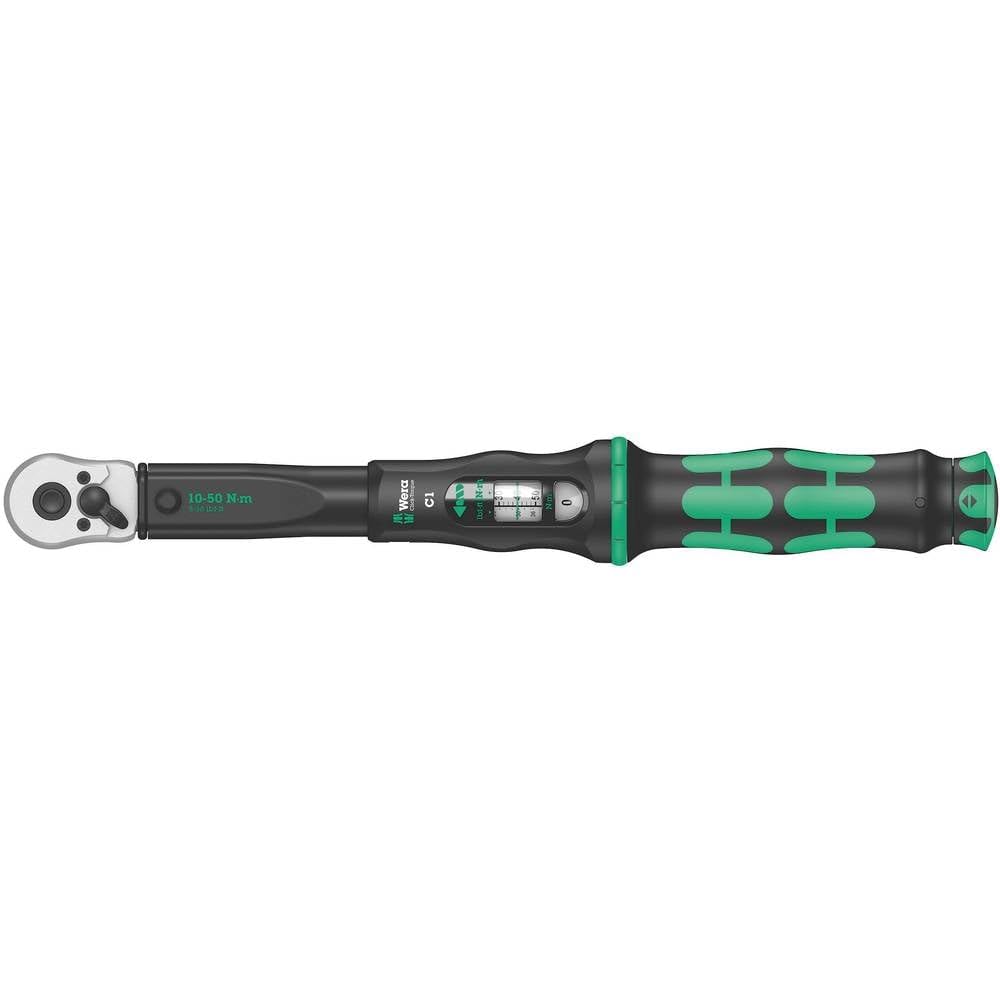 Wera 05075620001 Click-Torque C 1 Drehmomentschlüssel mit Umschaltknarre Schwarz, Grün, 1/2", 10-50