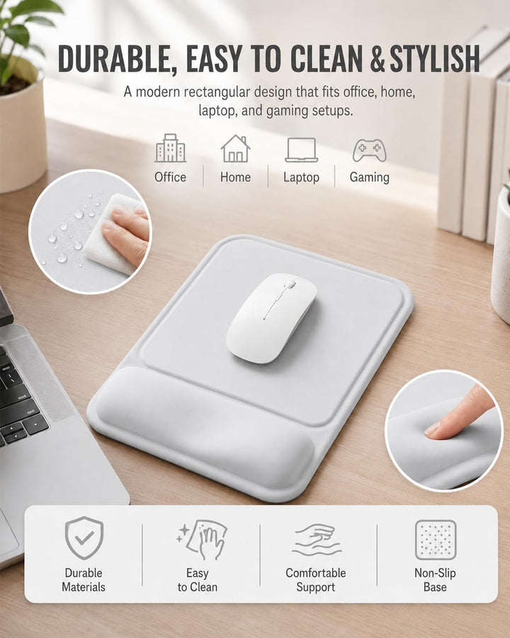 Mauspad mit gelkissen Handgelenkauflage,mousepad ergonomisch Vertieftes Anti-Druck Design, Rutschfes