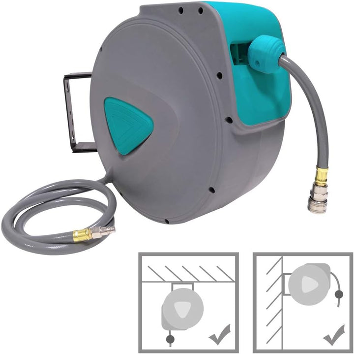 VA-Cerulean Automatisch Druckluftschlauch Aufroller,Wandschlauchhalter Schlauchaufroller für Wand- u