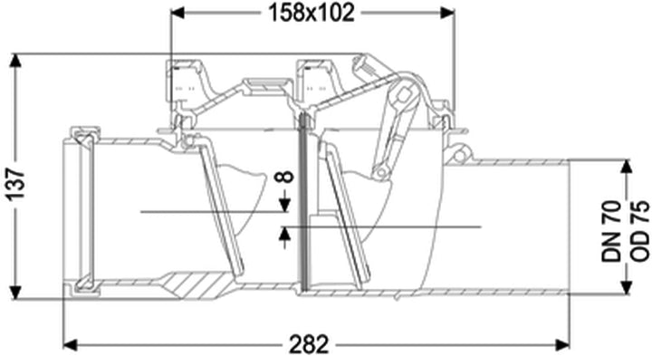 Kessel 73070 Rückstauverschluss Staufix für Abwasser, DN 70