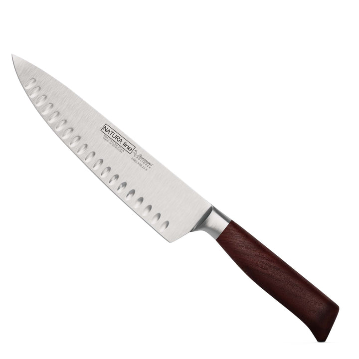 Burgvogel Solingen Natura Line, Kochmesser Holzgriff, rot satiniert, geschmiedet, 23 cm mit Kullensc