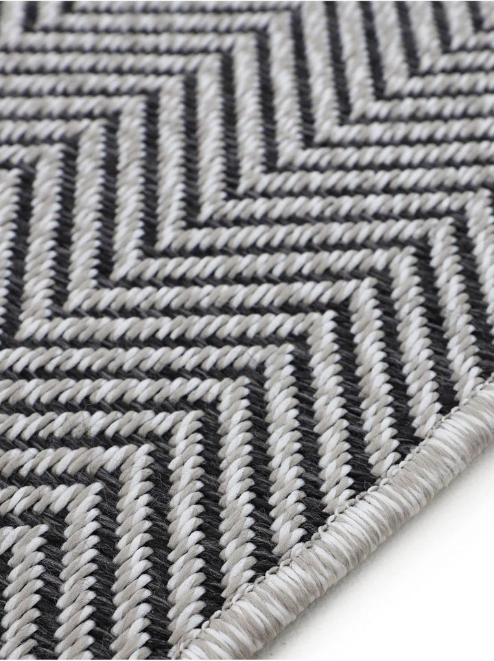 carpetfine In- und Outdoor Teppich Boho Rund Beige Flachgewebeteppich Ø 120 cm | Moderner Teppich We