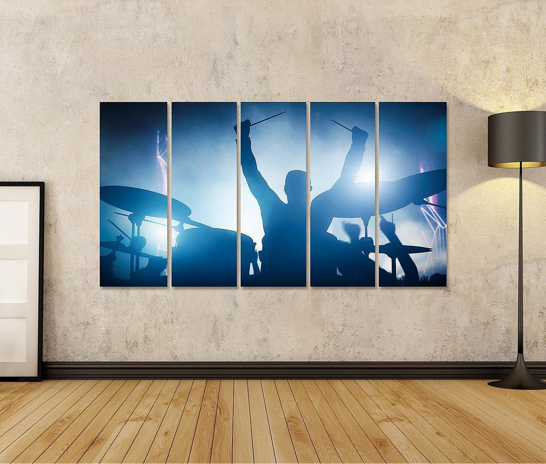 islandburner Bild auf Leinwand Schlagzeuger Schlagzeug Musik Kinderzimmer Bilder Wandbilder Poster L