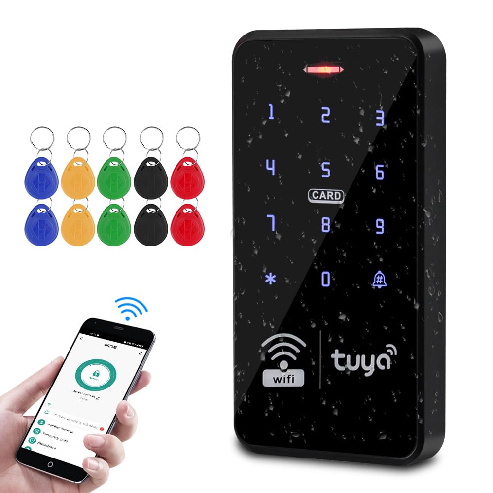 FUSYTULY WiFi Tuya Zugangskontrolle Tastatur IP68 Wasserdicht RFID Access Controller 125KHz 13.56MHz