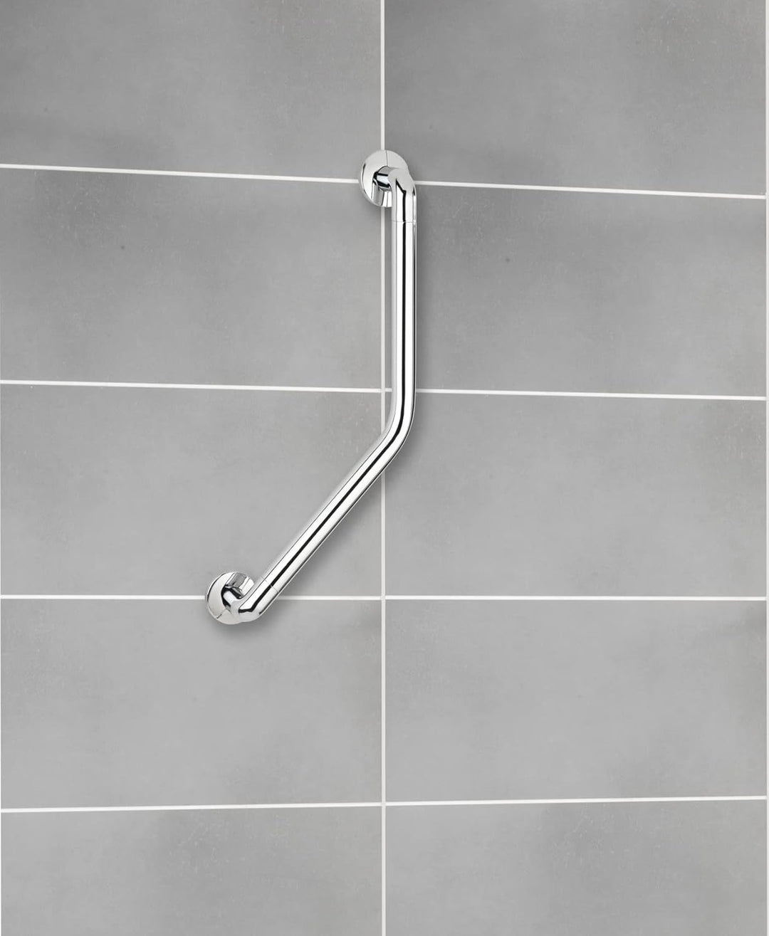 WENKO Wandhaltegriff Secura 37 x 37 cm Chrom - Bad-Sicherheitsgriff für Badewanne oder WC mit 135°-W