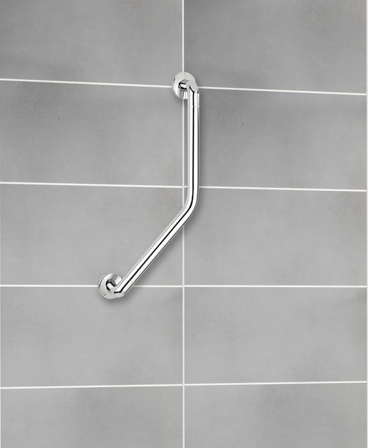 WENKO Wandhaltegriff Secura 37 x 37 cm Chrom - Bad-Sicherheitsgriff für Badewanne oder WC mit 135°-W