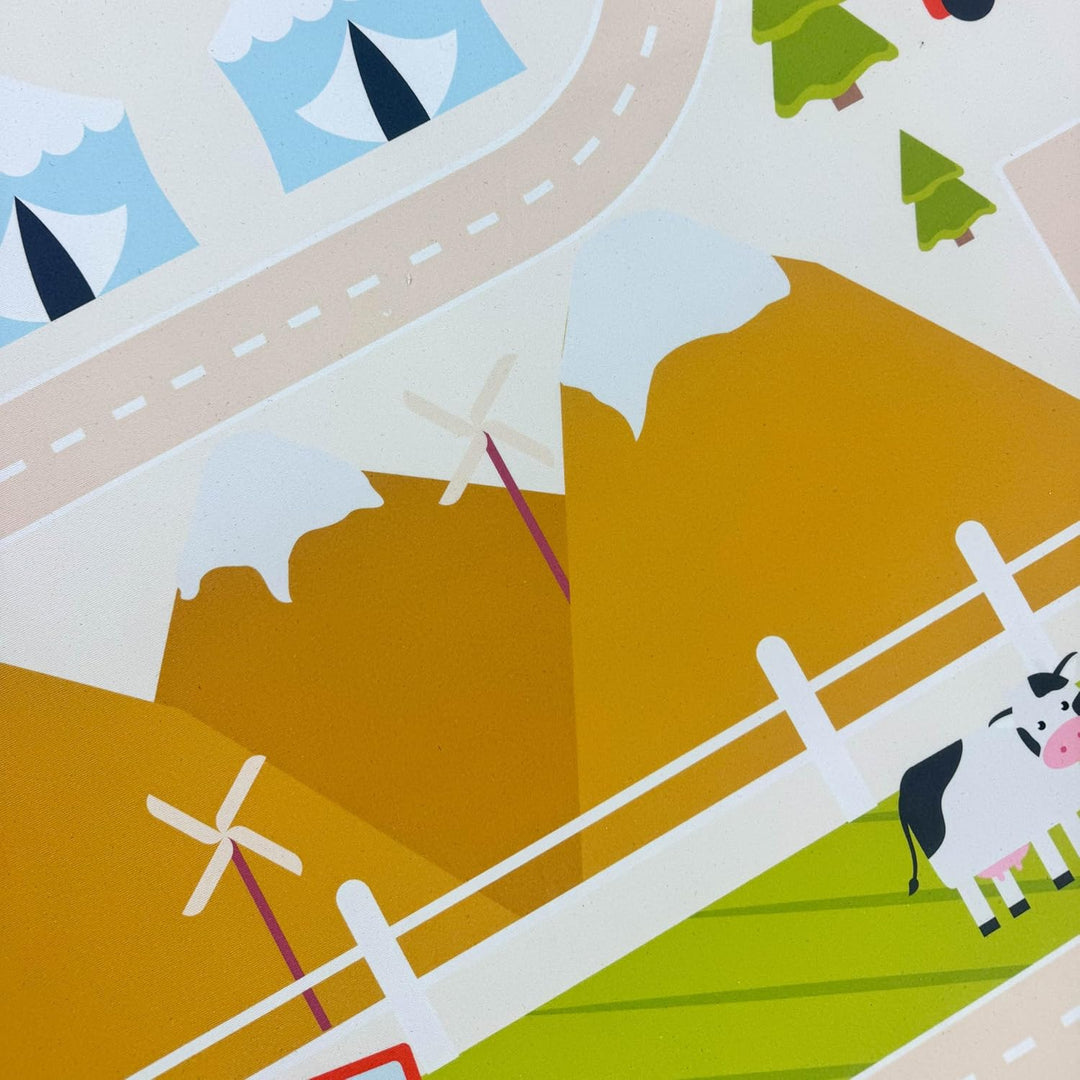 Teppich-Traum Teppich Kinderzimmer Kinderteppich Stadt-Motiv rutschfest flachgewebe saugroboterfreun