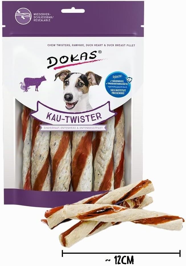 DOKAS Getreidefreier Premium Kausnack für Hunde – Ideal als Belohnung, 200 g (9er Pack) Single, Sing