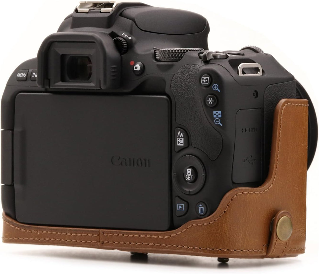 MegaGear Canon EOS Rebel SL2, EOS 200D, Kiss X9 18-55mm Objektiv Ever Ready Leder Kamera-Case mit Tr