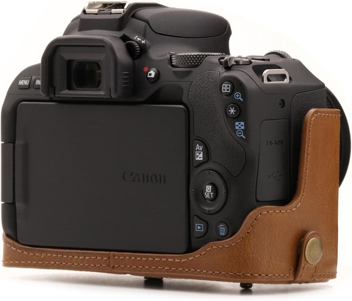 MegaGear Canon EOS Rebel SL2, EOS 200D, Kiss X9 18-55mm Objektiv Ever Ready Leder Kamera-Case mit Tr