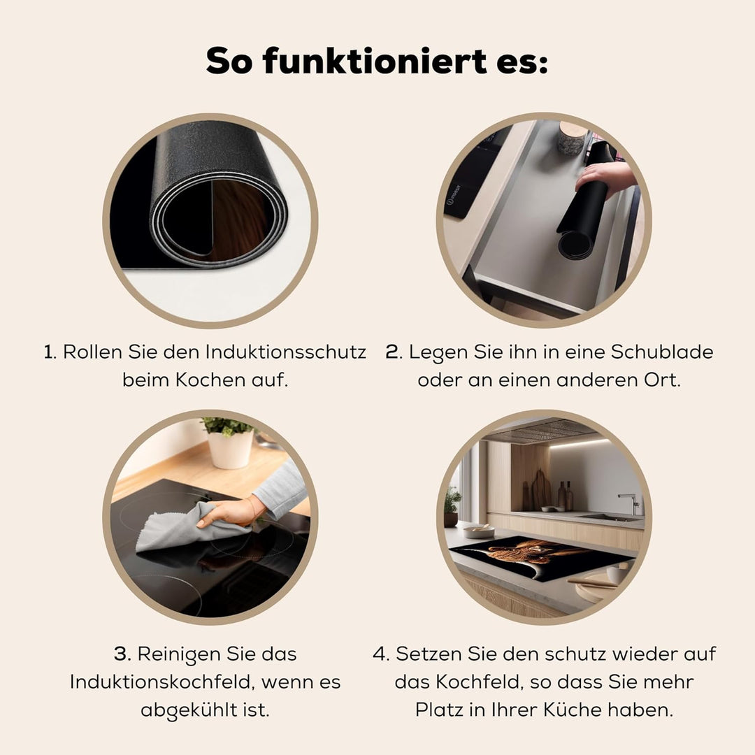 Herdabdeckplatte 90x52 cm Einteilig Induktionsmatte Küche Abdeckung Ceranfeld Herd Abdeckplatte Deko