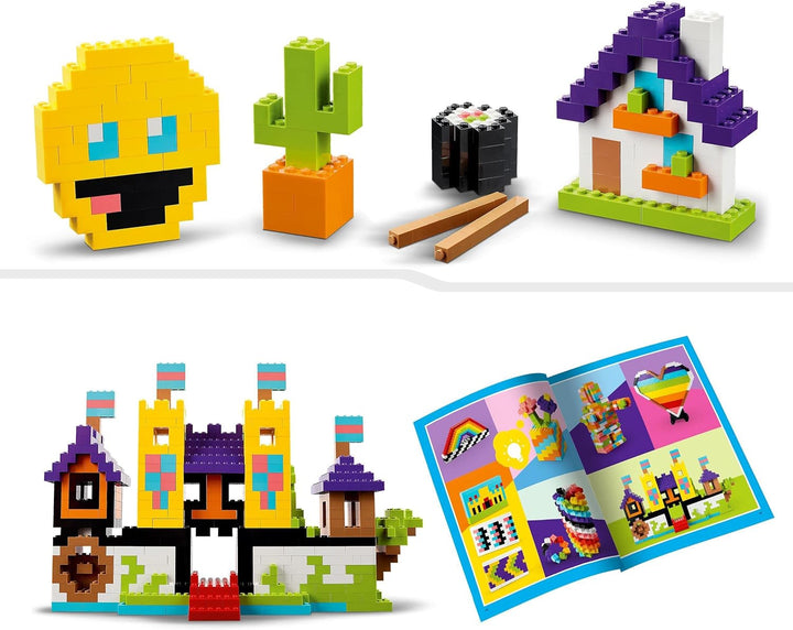LEGO 11030 Classic Grosses Kreativ-Bauset Konstruktionsspielzeug-Set, Baue EIN Smiley Emoji, Papagei
