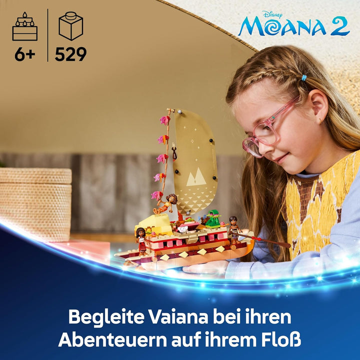 LEGO ǀ Disney Vaiana 2: Vaianas Abenteuerfloss - Spielzeug Boot mit Textilsegel, abnehmbarem Deck, L