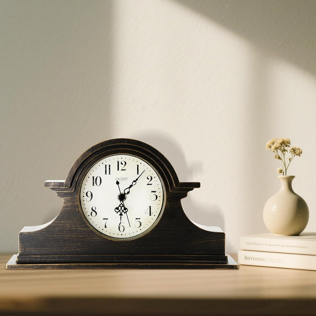 OCEST Kaminuhr, Vintage-Bauernhaus Tischuhr, Napoleon-Schreibtisch-Regal-Uhr, Heim-Tischdekoration B
