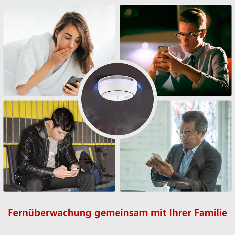 HEIMAN Wi-Fi Smarter Rauchmelder,WLAN Feuermelder mit austauschbarer Lithium-Batterie,5 Jahre Garant