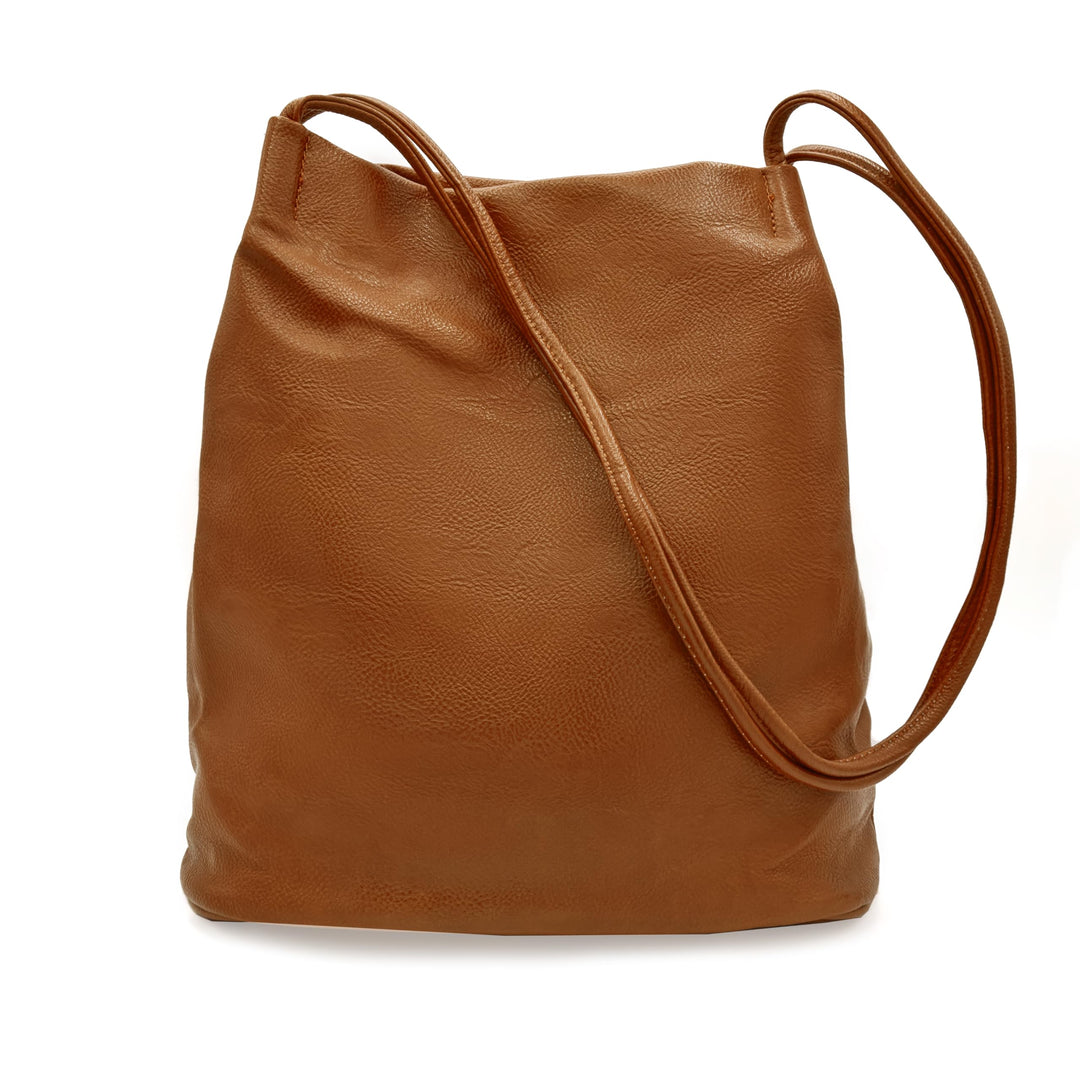 Woodland Leathers Damen-Handtasche aus veganem Leder, mittelgross, elegante schwarze Handtasche mit